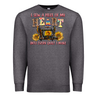 Charcoal Heather i sew a piece of my heart into every quilt i make Premium Sweatshirt - AdoDesignShop