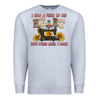 Heather Grey i sew a piece of my heart into every quilt i make Premium Sweatshirt - AdoDesignShop
