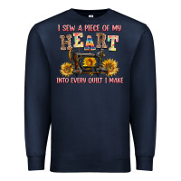 Navy i sew a piece of my heart into every quilt i make Premium Sweatshirt - AdoDesignShop