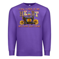 Purple i sew a piece of my heart into every quilt i make Premium Sweatshirt - AdoDesignShop