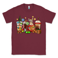 Burgundy Christmas coffee cups with Chihuahua Classic Tee - RanaPortraitStore