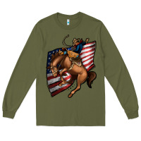Army Green American Cowboy Long Sleeve Tee - Jasminsmagicworld