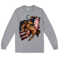 Heather Grey American Cowboy Long Sleeve Tee - Jasminsmagicworld