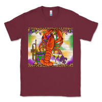 Burgundy Mardi Gras Crawfish Tumbler Classic Tee - HowdyJamesFarm