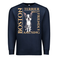 Navy boston terrier t  shirt boston terrier dog traits gift t  shirt Premium Sweatshirt - longCreatives