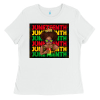 White juneteenth cute kid Ladies Tee - TumblerDesignByShophia