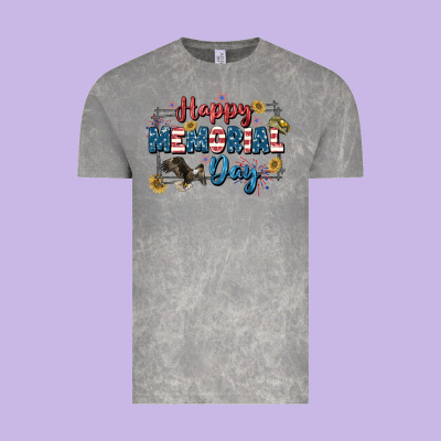 Happy Memorial Day 4th Of July Vintage Tee Designed By Cowgirlartshop
