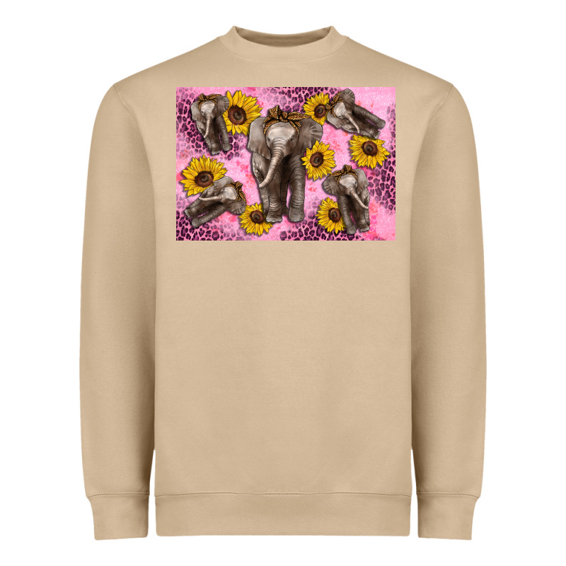 Baby Elephant Sunflowers Kid's Bottle Heavyweight Sweatshirt by Artiststas | Teevron