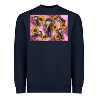 Navy Baby elephant sunflowers kid's bottle Heavyweight Sweatshirt - Artiststas
