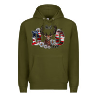 Army Green Best Dad Ever Premium Hoodie - CowhideDigitalArt