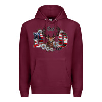Burgundy Best Dad Ever Premium Hoodie - CowhideDigitalArt