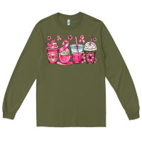 Army Green breast cancer coffee cups Long Sleeve Tee - OliviaCreatesArt