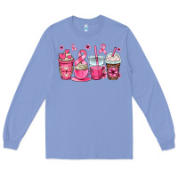 Colony Blue breast cancer coffee cups Long Sleeve Tee - OliviaCreatesArt