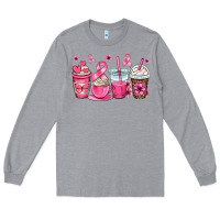 Heather Grey breast cancer coffee cups Long Sleeve Tee - OliviaCreatesArt