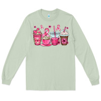Matcha breast cancer coffee cups Long Sleeve Tee - OliviaCreatesArt
