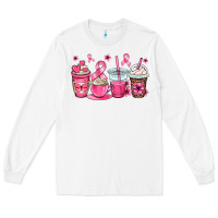 White breast cancer coffee cups Long Sleeve Tee - OliviaCreatesArt