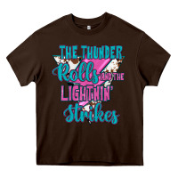 Chocolate Brown The Thunder Rolls And The Lıghtnıng Strikes Heavy Core Tee - JahusDesignShop