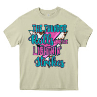Mossy The Thunder Rolls And The Lıghtnıng Strikes Heavy Core Tee - JahusDesignShop