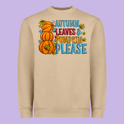 Autumn Leaves And Pumpkin Please Heavyweight Sweatshirt Designed By Artiststas