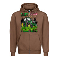 Chestnut just a girl who loves tractors Zipper Hoodie - BarkalooDesign