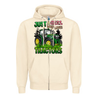 Sandshell just a girl who loves tractors Zipper Hoodie - BarkalooDesign