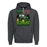 Smoke just a girl who loves tractors Zipper Hoodie - BarkalooDesign