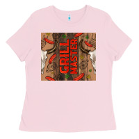 Bubblegum Pink grill master with bull skull Ladies Tee - TumblerDesignByShophia
