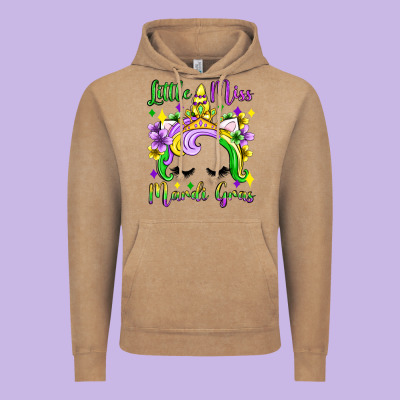 Little Miss Mardi Gras Unicorn  Olivia Vintage Hoodie Designed By Oliviacreatesart