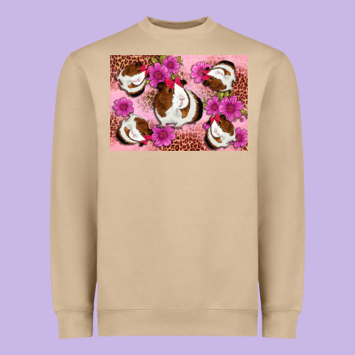 Guinea Pig Flowers Heavyweight Sweatshirt Designed By Artiststas