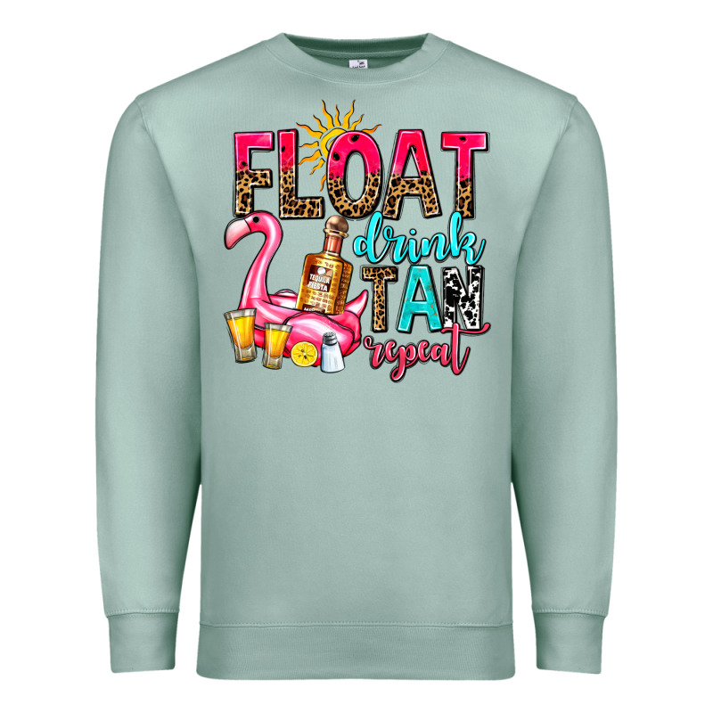 Float Drink Tan Repeat Premium Sweatshirt by AdoDesignShop | Teevron