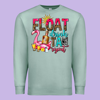 Float Drink Tan Repeat Premium Sweatshirt Designed By Adodesignshop
