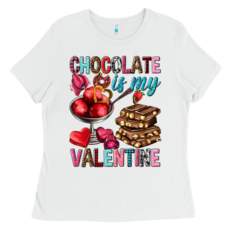 Chocolate Is My Valentine Valentine's Day Ladies Tee by HowdyJamesFarm | Teevron