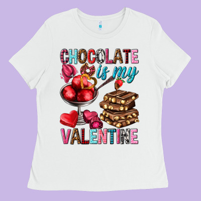 Chocolate Is My Valentine Valentine's Day Ladies Tee Designed By Howdyjamesfarm