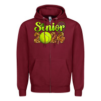Burgundy tennis senior 2024 Zipper Hoodie - BarkalooDesign