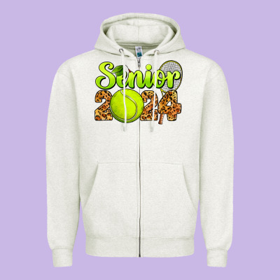 Tennis Senior 2024 Zipper Hoodie Designed By Barkaloodesign