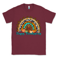 Burgundy Happy thanksgiving rainbow Classic Tee - Artiststas
