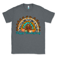 Charcoal Heather Happy thanksgiving rainbow Classic Tee - Artiststas