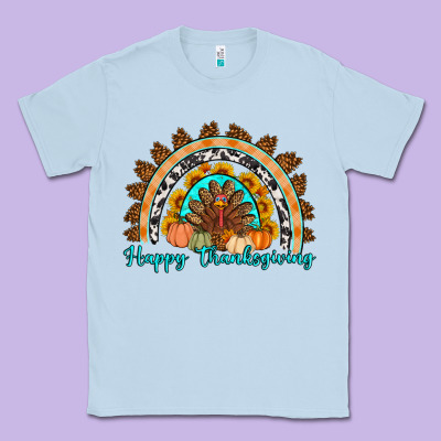 Happy Thanksgiving Rainbow Classic Tee Designed By Artiststas