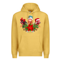 Antique Gold Chickens Christmas Premium Hoodie - CowhideDigitalArt