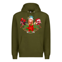 Army Green Chickens Christmas Premium Hoodie - CowhideDigitalArt