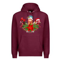 Burgundy Chickens Christmas Premium Hoodie - CowhideDigitalArt