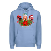 Colony Blue Chickens Christmas Premium Hoodie - CowhideDigitalArt