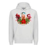 Dove Grey Chickens Christmas Premium Hoodie - CowhideDigitalArt