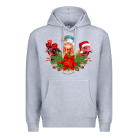 Heather Grey Chickens Christmas Premium Hoodie - CowhideDigitalArt