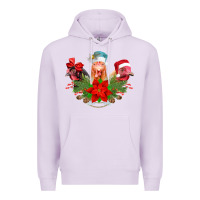Lilac Chickens Christmas Premium Hoodie - CowhideDigitalArt
