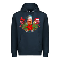 Navy Chickens Christmas Premium Hoodie - CowhideDigitalArt