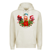 Oatmeal Heather Chickens Christmas Premium Hoodie - CowhideDigitalArt