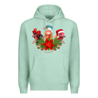 Seafoam Chickens Christmas Premium Hoodie - CowhideDigitalArt
