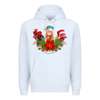 White Chickens Christmas Premium Hoodie - CowhideDigitalArt