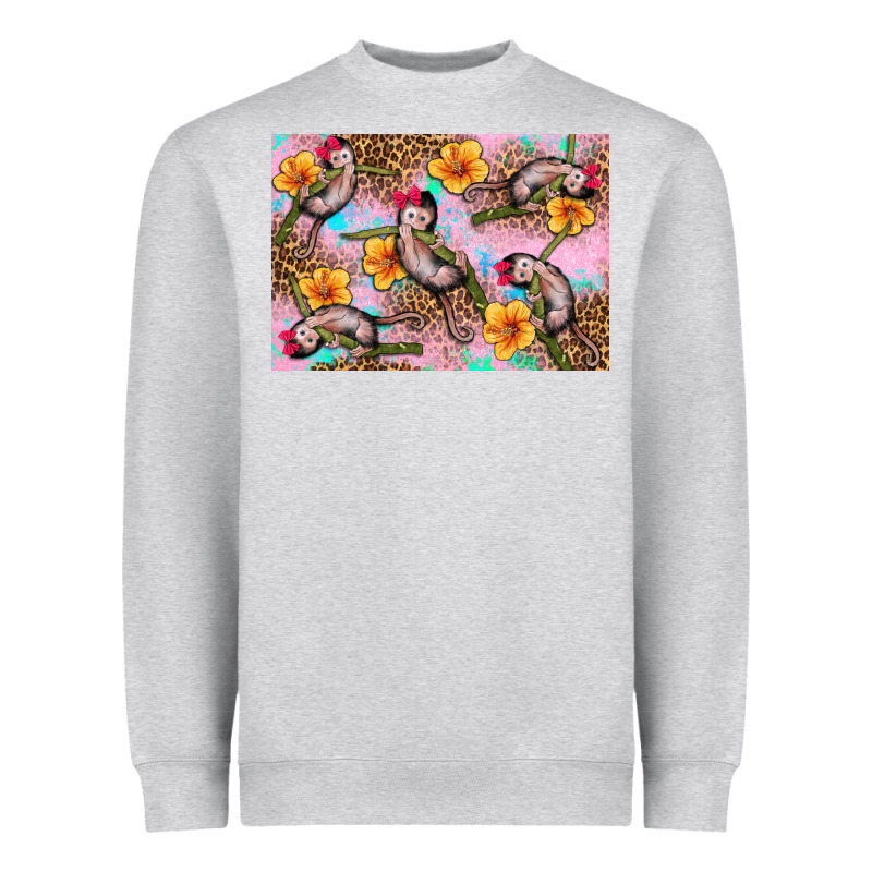 Baby Monkey Flowers Heavyweight Sweatshirt by Artiststas | Teevron